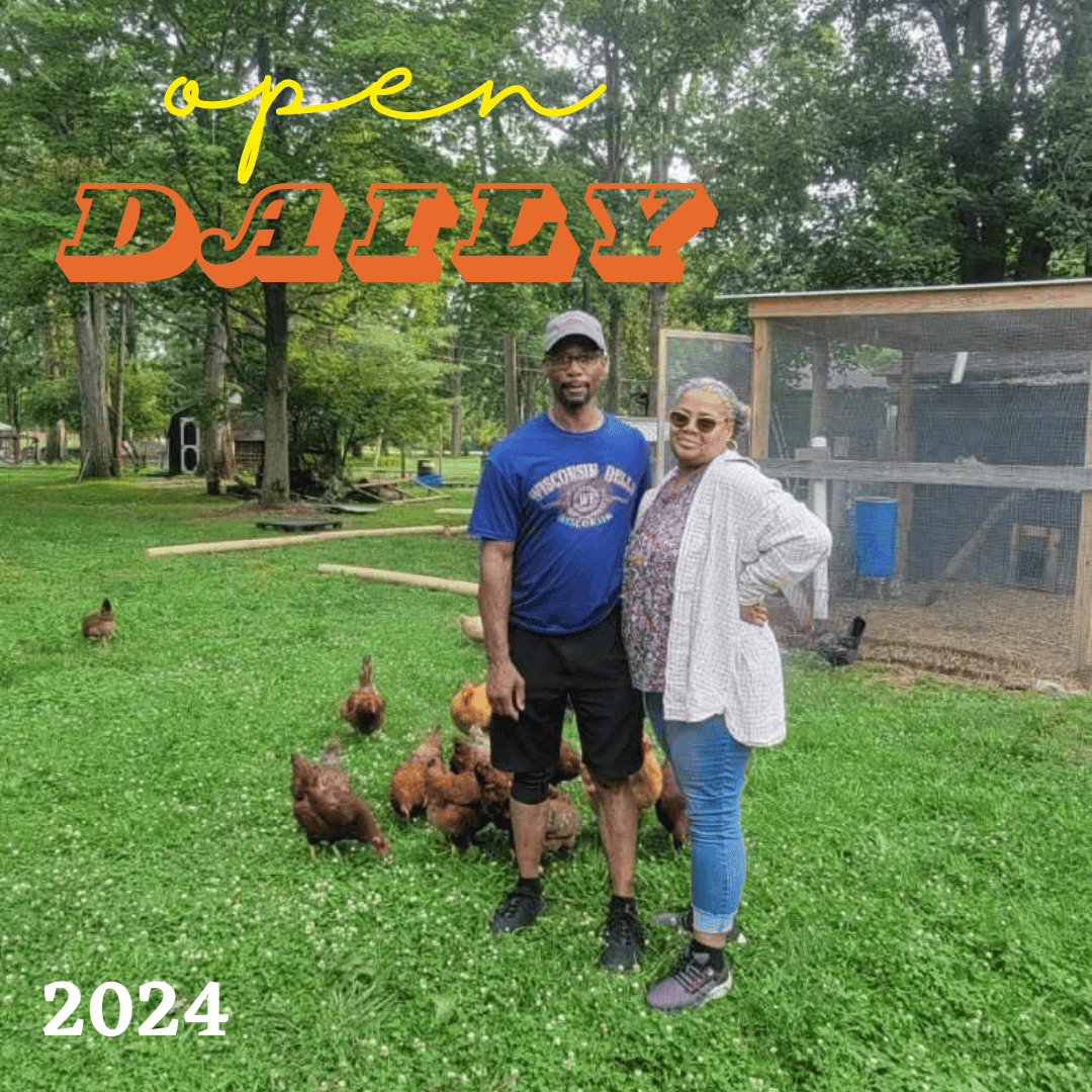 Couple vising the farm